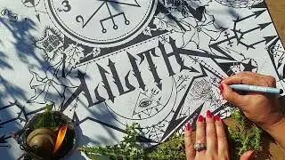 АСМР ☻️ АЛТАРЬ ЛИЛИТ 💀 РИСУЮ ЧЕРТОПОЛОХ ☠️ МОЯ НОВАЯ АЛТАРНАЯ СКАТЕРТЬ ДЛЯ РИТУАЛОВ И ГАДАНИЯ