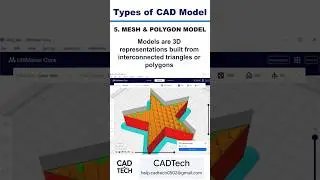 Mesh Polygon Model | Types of CAD Model #cadtech #solidmodeling #3dmodeling