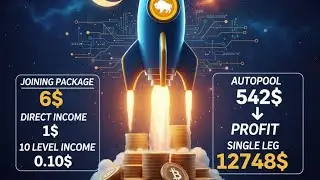 BNB ROCKET JOINING PACKAGE 6$ DIRECT INCOME 1$  LEVEL  0.10$ AUTOPOOL 542$ PROFIT SINGLE LEG 12748$