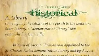 Historical Trivia No. 14: St. Charles Parish Service Districts