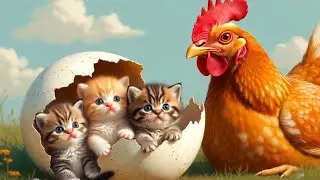 The hen laid eggs and kittens hatched from them.