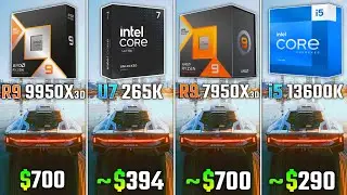RYZEN 9 9950X3D vs ULTRA 7 265K vs RYZEN 9 7950X3D vs i5-13600K | Test in 6 Games