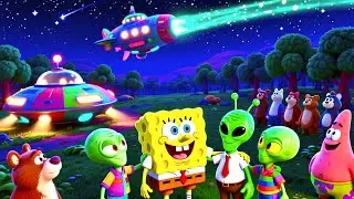 3 SpongeBob stories with jungle animals and aliens،#storytime #friendship #cartoon #animal #stories 