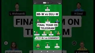 mi-w vs guj-w dream11 prediction today || mi-w vs guj-w dream11 team || wpl 2023 #shorts #dream11