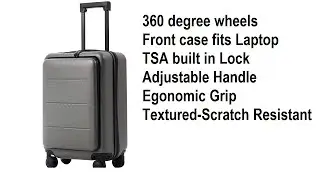 Carry-On Luggage Front Laptop Compartment 360 degree wheels TSA Lock