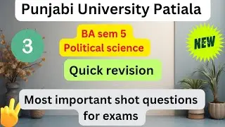 #PUP#BA sem 5 Political science short questions for exams quick revision 