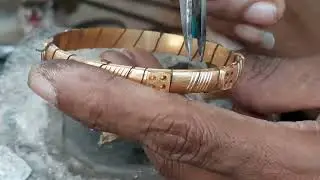 4 stone southindian Fancy Bangle Close setting Making video #asmr#satisfying  #southindianjewellery