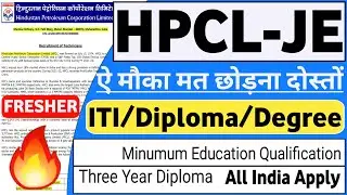 HPCL {B.tech,Diploma,ITI} Recruitment 2023| Fresher| All Branches| HPCL Jobs 2023| HPCL Vacancy 2023