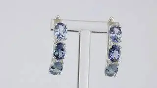 Серебряные серьги с натуральным камнем | Natural Gems Silver Earrings