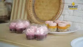 BakeryBest Stackable Cupcake Carrier Holds 4 Cupcakes - Rating ★★★★★