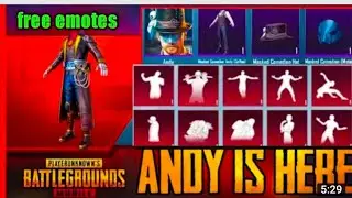 ANDY IS HERE : LET'S UNLOCK MYTHIC OUTFIT ( PUBG MOBILE ) ALL EMOTES FREE ANDY CHARETER