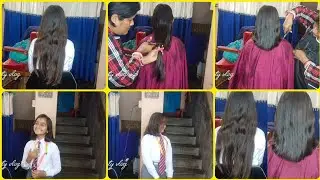 Long to short haircut tutorial 💇‍♀️ #somasontyvlog #bangla