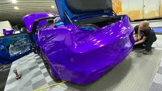 Mustang purple car wrap