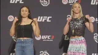 Jamie Moyle vs. Emily Whitmire - Media Day Face-Off - (UFC 226: Miocic vs. Cormier) - /r/WMMA