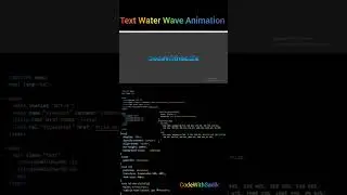 Pure CSS & HTML Water Wave Text Animation Effects Using CSS Clip-path #shorts #codewithsadik #css