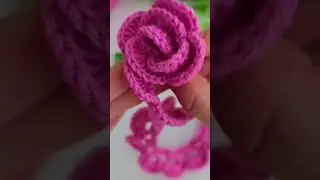 Handmade Crochet Rose Close-Up 🌹 | Easy Flower Crochet | Toiba Creations #viralshorts