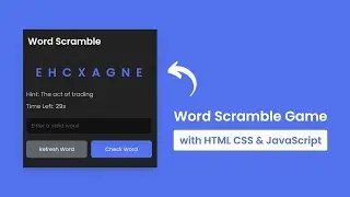 Word Scramble Game using HTML CSS and JavaScript