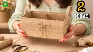 Transform Cardboard & Fabric Scraps ♻️😱 | 2 Genius Low-Cost Craft Ideas