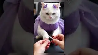 Small kitty getting her nails done #cat #kitty #cute #meow #animalart #meowgical