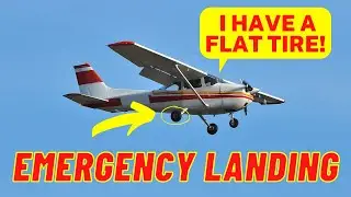Pilot Declares Emergency After Observing Flat Tire Mid-Flight and Makes Emergency Landing on Grass