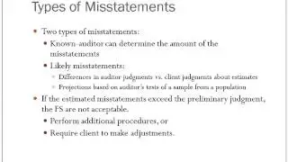 Types of Misstatements