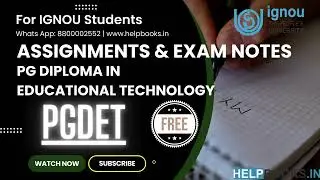 IGNOU PGDET Latest Solved Assignment & Exam Notes Combo PGD in Educational Technology 🆓