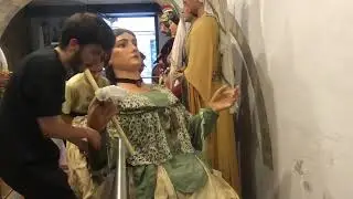 Entrada dels gegants del Corpus de Barcelona després de l’assaig.