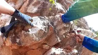 Searching for rose quartz, black tourmaline, and aquamarine beryl at Hogg Mine
