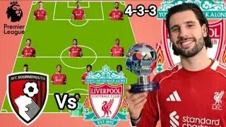 Bournemouth Vs Liverpool Potential 4-3-3 Line up with Szoboszlai in EPL MatchWeek 23 Season 2025/26
