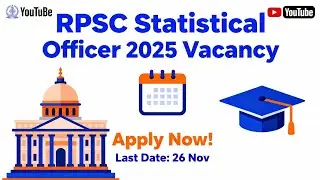Rajasthan Public Service Commission(RPSC)official notification  Statistical Officer Recruitment 2025