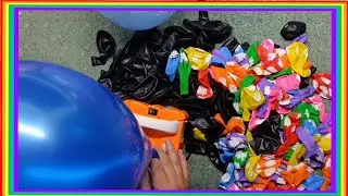 Electric Balloon Inflation & Hand Pop ASMR | Colorful & Black Balloons