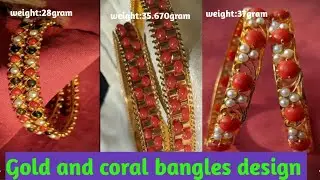 gold and coral bangles design|| #coraljewerly #goldbangles #bangals #916gold #goldjewellery#coral