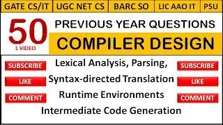 50 PYQs on Compiler Design in 1 Video - GATE CS/UGC NET CS (Contact @ 8368017658)