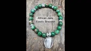 African Jade Stretch Bracelet #etsy #africanjade #elasticbracelet #stretchbracelet #handmadejewelry