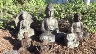 Small Lava Stone Powder & Resin Buddha Garden Statues www.lotussculpture.com