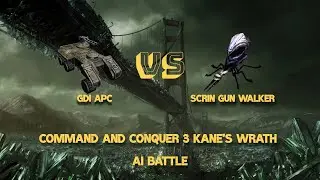 Command and Conquer  Kane's Wrath AI Battles - GDI APC VS SCRIN Gun Walker