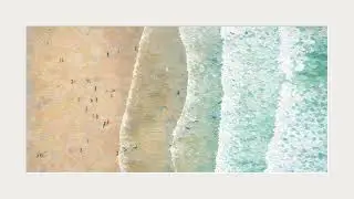 Luxury Ambient Beach Art (White frame) | Abstract Coastal Painting in 4K