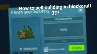 How to sell building in block craft tutorial