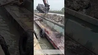 Excavator river dredging process#shorts