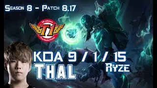 SKT T1 Thal RYZE vs VLADIMIR Top - Patch 8.17 KR Ranked