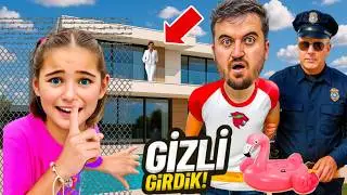 KOMŞU HAVUZUNA GİZLİ GİRDİK !! ELİF SİNEM BABASINI HAVUZA ATTI !! Yakalandık !!