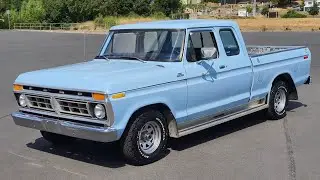 1977 Ford F150 Super Cab Short Bed Custom Hellblau