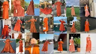 Spring Summer Dress 🧡 | Sunburst Orange Maxi Dress  Gown🧡 Cheerfull  for indoor & outdoor events.