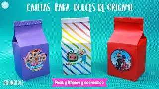 Cajas de leche de papel origami - Dulceros para tus fiestas - DIY FIESTA |Partypop DIY🎉|