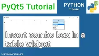 How to insert a combo box to a table widget | PyQt5 Tutorial