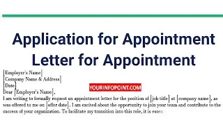 How to Write a Application for Appointment | Appointment Letter Sample in English