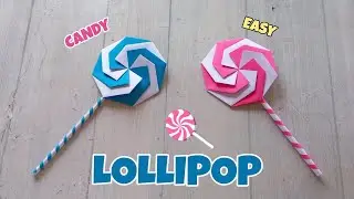 DIY LOLLIPOP 🍭 PAPER CANDY ORIGAMI| HOW TO MAKE SWEET CANDY CRAFT|STEP BY STEP FOLDING|EASY ORIGAMI