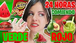 24 HORAS COMIENDO ROJO Y VERDE ft. Cristina y Oscarito * Sandía challenge | Reto Gigiis