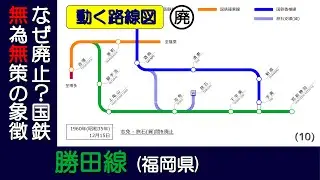 【国鉄勝田線】廃止された鉄道路線の開業から廃止までの変遷を路線図で視覚化【動く路線図/廃線】