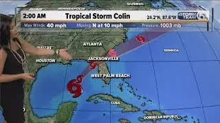 Tropical Storm Colin heads toward Florida's Gulf coast